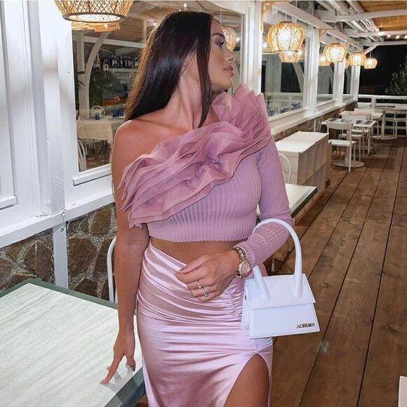 NWT ZARA BLOGGERS FAV ORGANZA RUFFLE MESH PINK TOP VOLUMINOUS - Picture 5 of 5